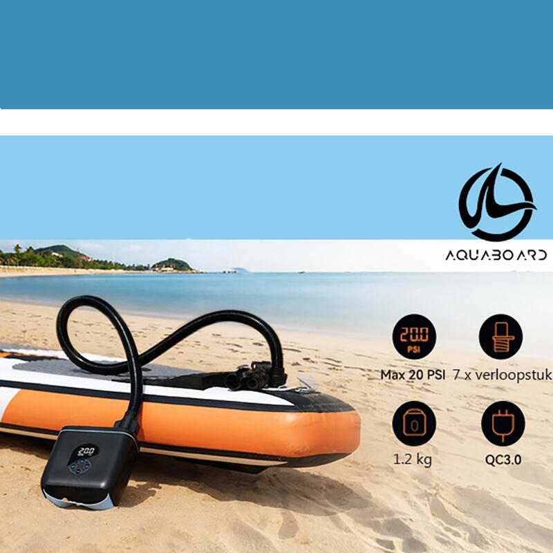 Elektrische Suppomp met accu voor supboards, luchtbedden en zwembaden