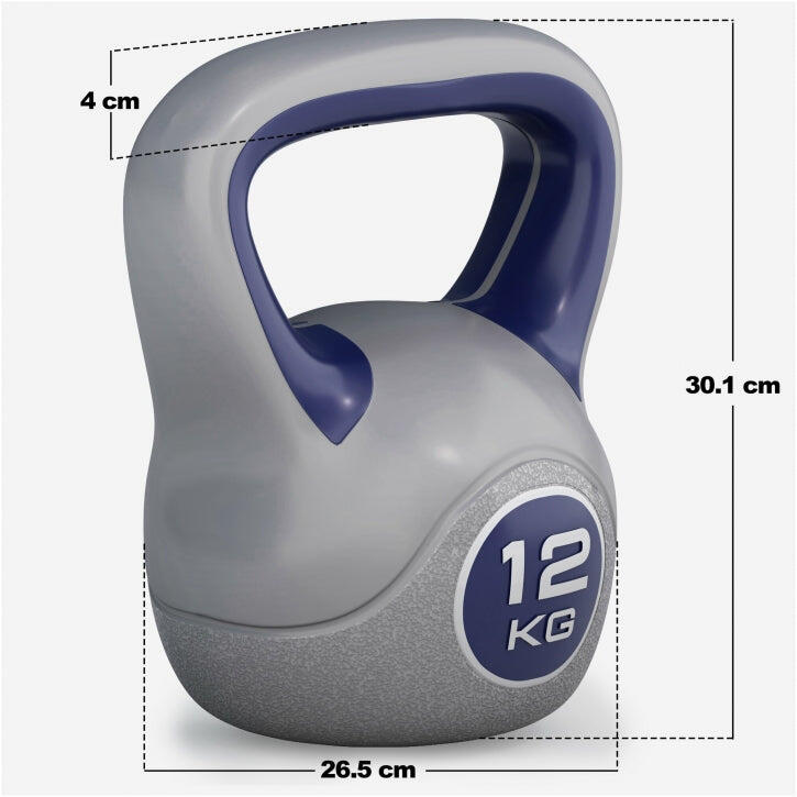 KETTLBELLS REVETEMENT EN PLASTIQUE | FITNESS ET MUSCULATION | 8KG, 10KG ET 12KG