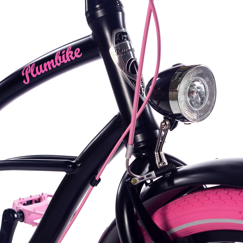 Rower miejski damski Plumbike La Donna Rose Black 3B z hamulcem vbrake