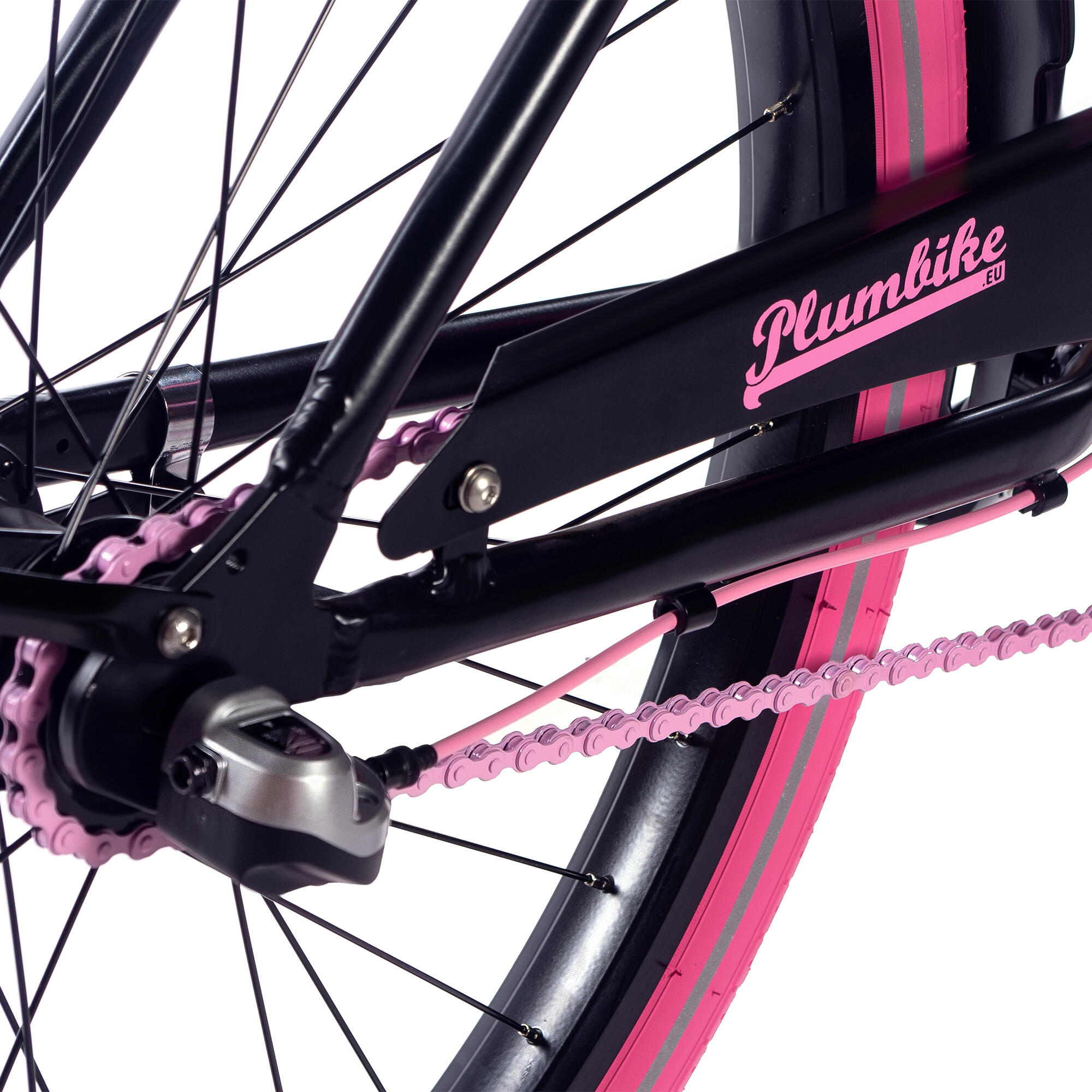Rower miejski damski Plumbike La Donna Rose Black 3B z hamulcem v-brake 5/7