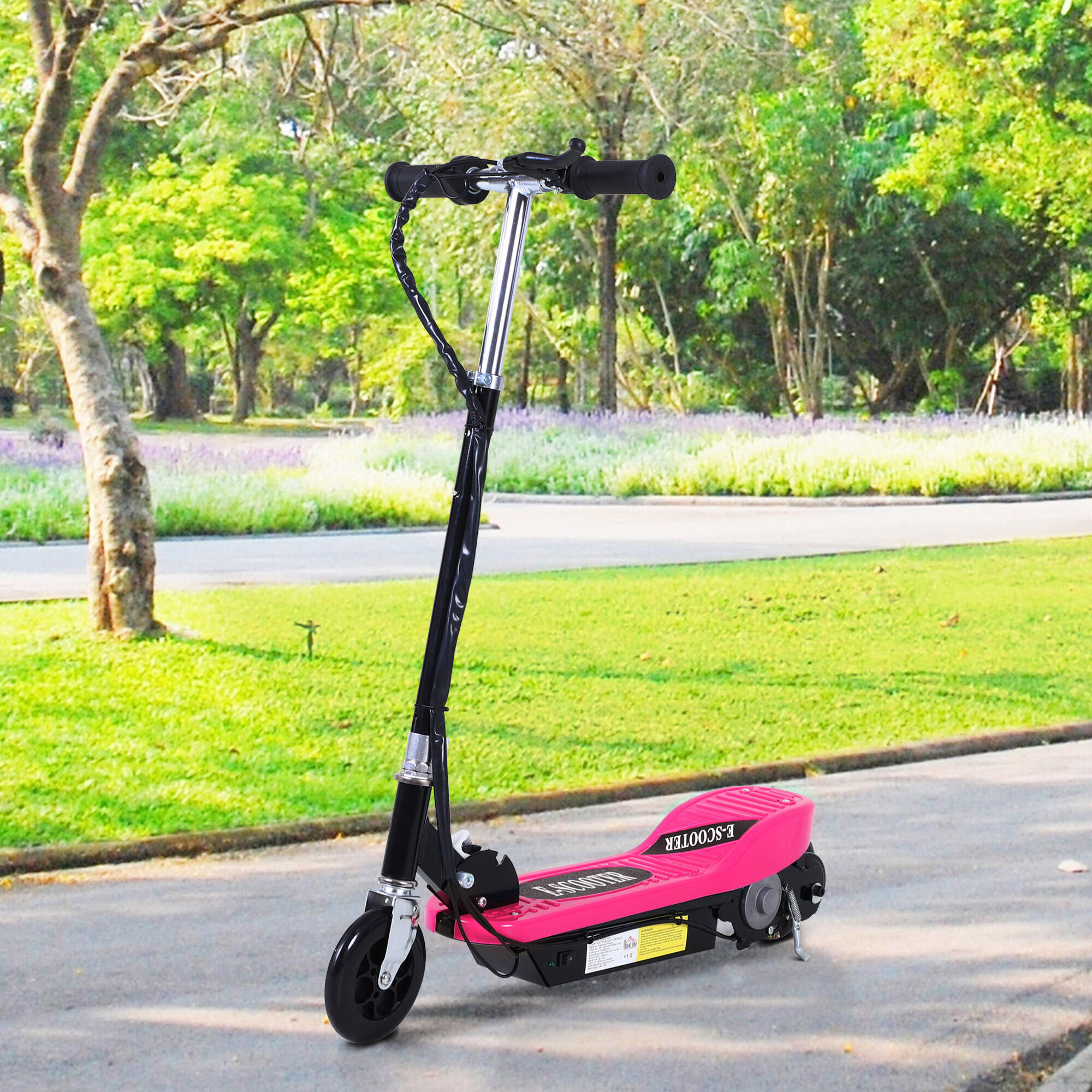 Patinete Eléctrico para Niños HOMCOM 78x37x99 cm Rosa 2/6