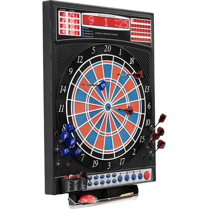 Darts céltábla Karella Premium, elektronikus, ezüstszínű (adapterrel)