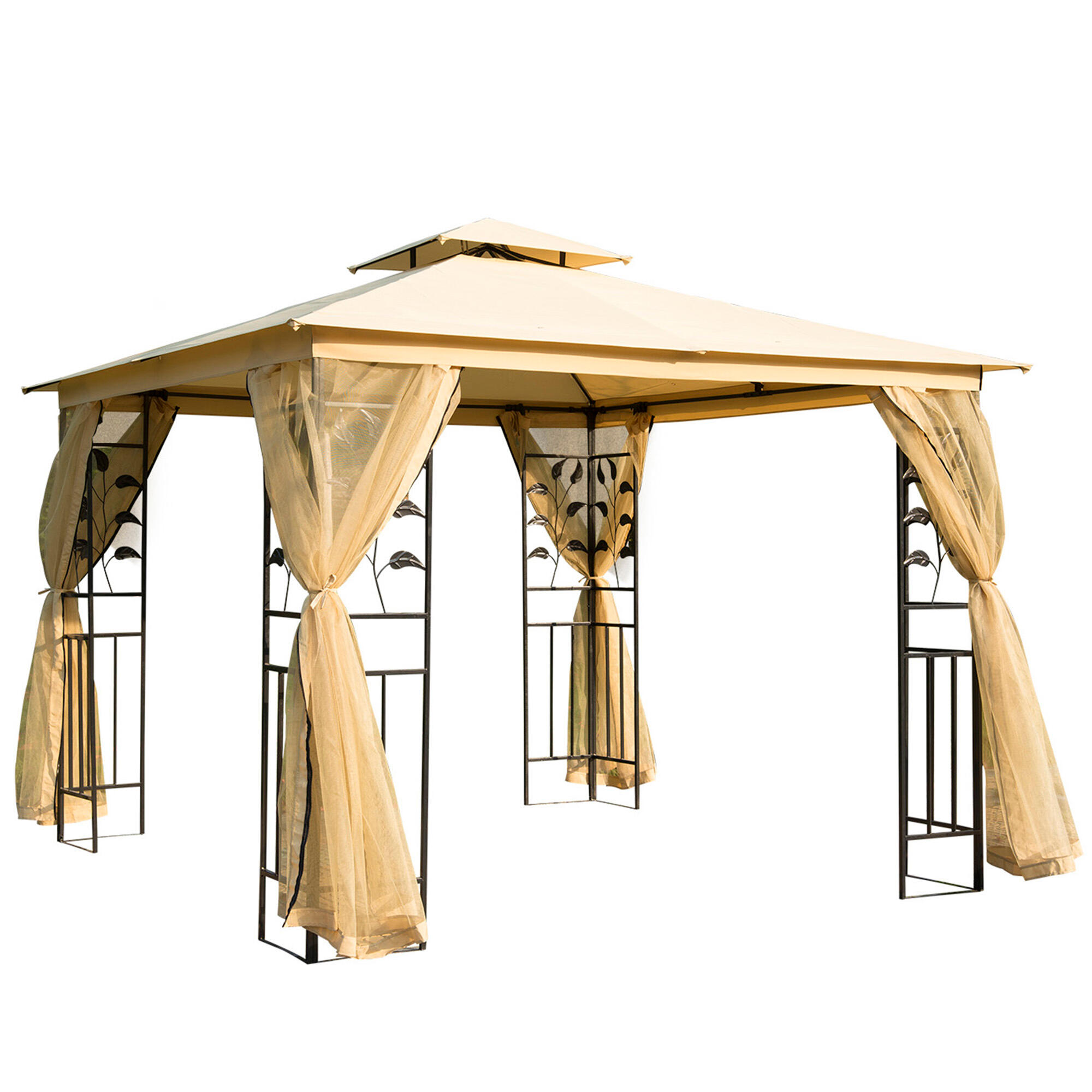 Outsunny Pégola Exterior 300X300x265 Cm Bege da Decathlon