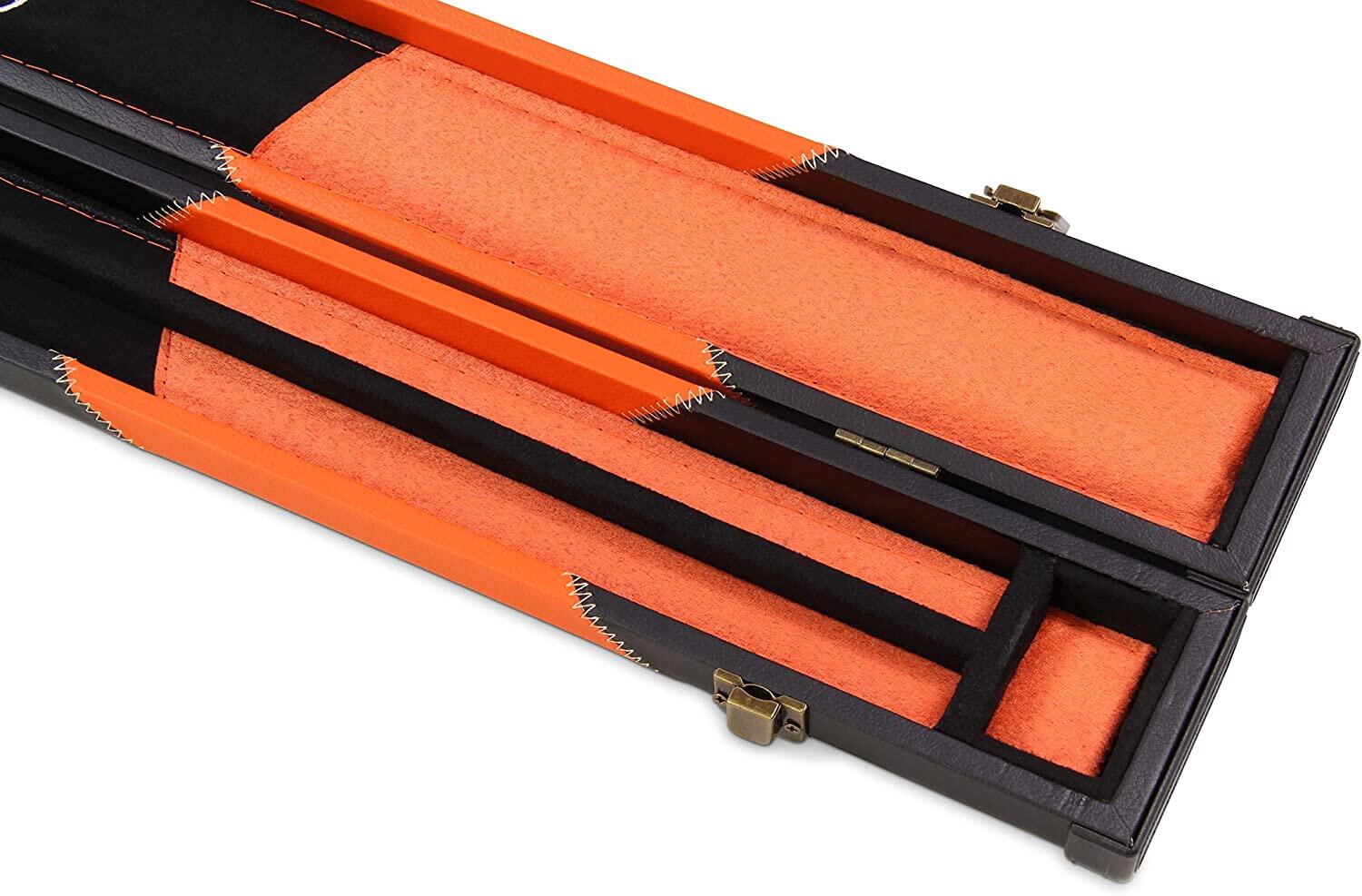Baize Master ORANGE ARROW 2pc Deluxe Snooker Pool Cue Case with Matching Interi 6/7