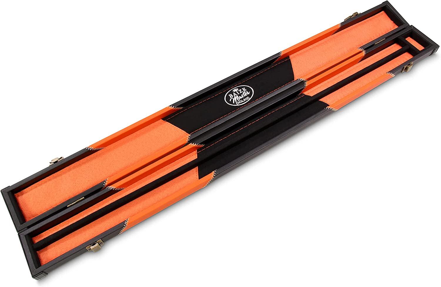 Baize Master ORANGE ARROW 2pc Deluxe Snooker Pool Cue Case with Matching Interi 3/7