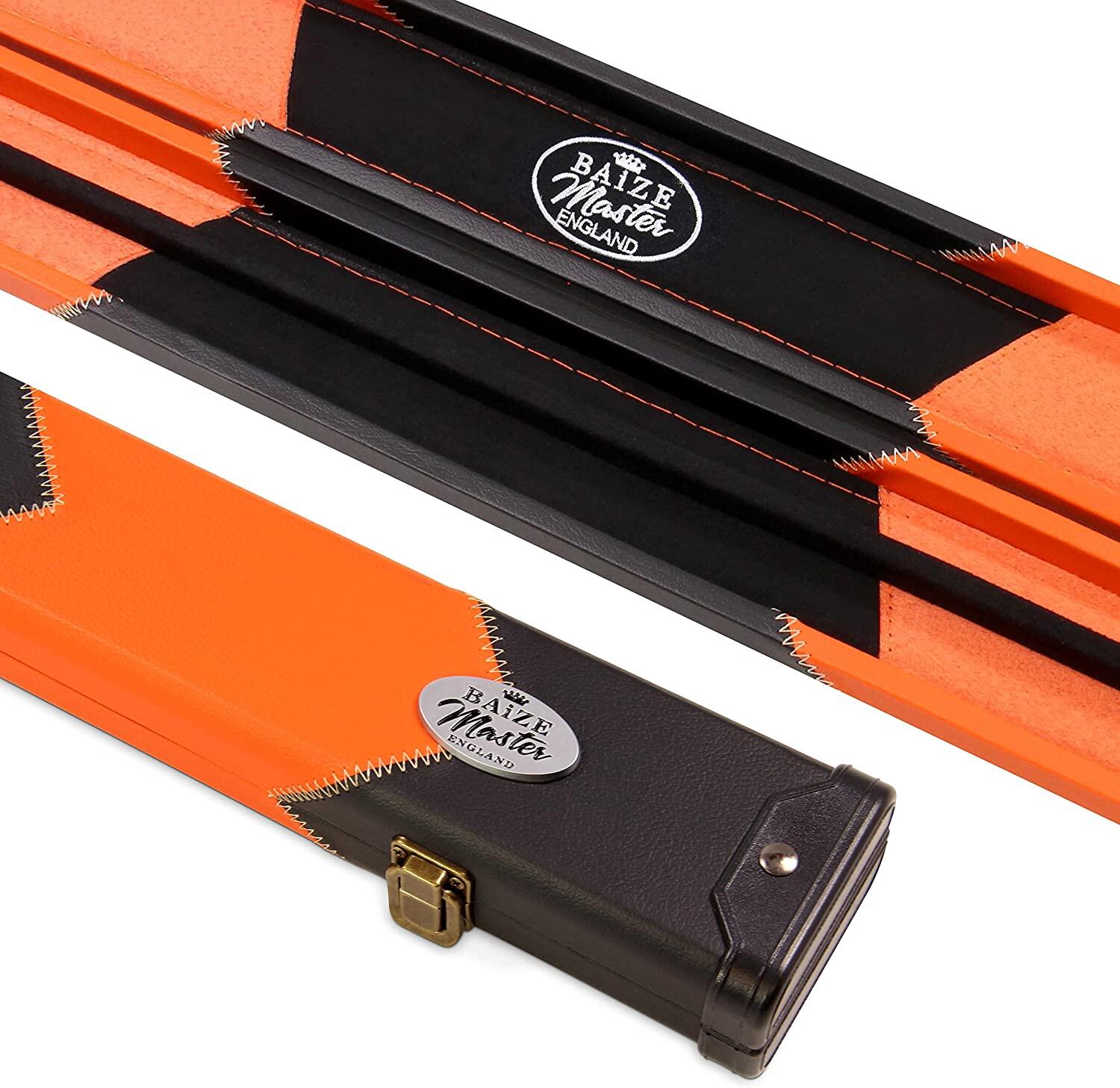 Baize Master ORANGE ARROW 2pc Deluxe Snooker Pool Cue Case with Matching Interi 1/7