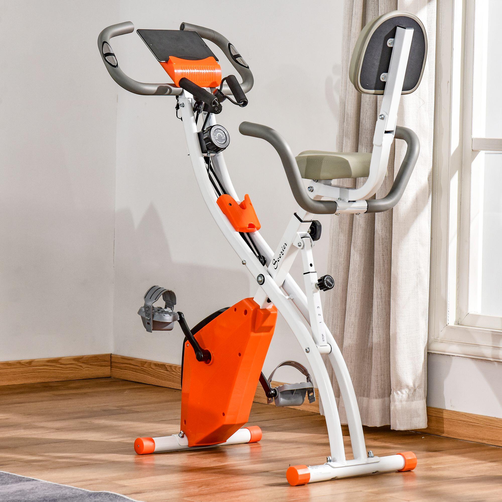Bicicleta Estática HOMCOM 97x51x115 cm Naranja 2/7