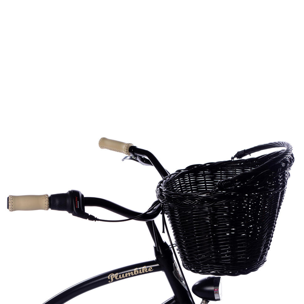 Rower miejski damski Plumbike La Donna Night Cream 7B z hamulcem v-brake/kosz