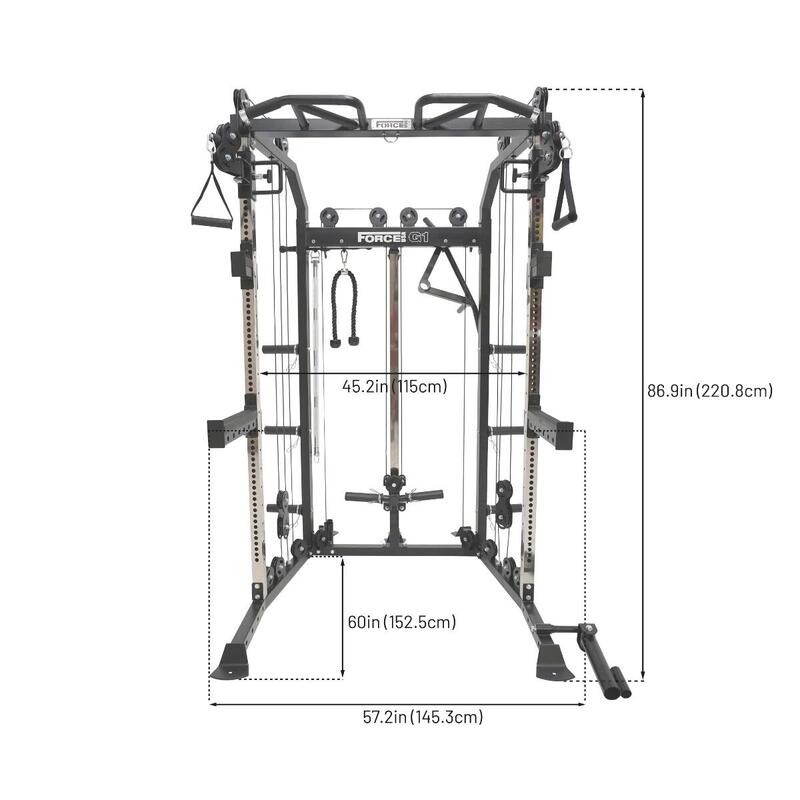 G1® V2 All-In-One Trainer - Máquina Multifunción: Rack + Sistema de Poleas