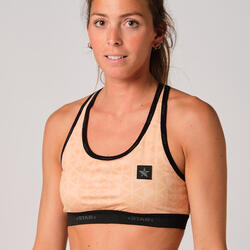 Top de beach-volley pour dames avec un design de météorites jaune sable