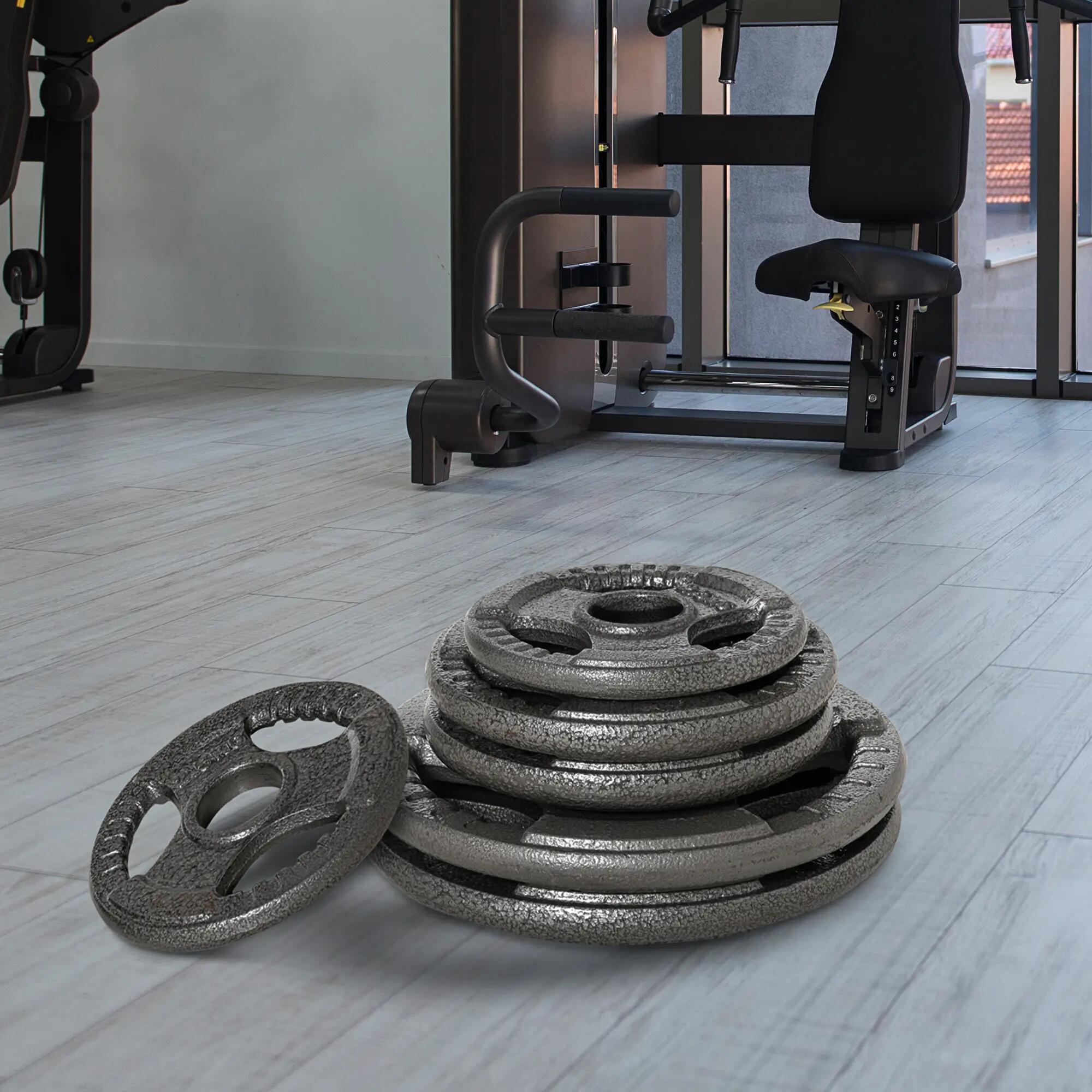 Ensemble de 6 disques de musculation en acier, poids total 35 kg (2 x 10 kg, 2 x 4/9