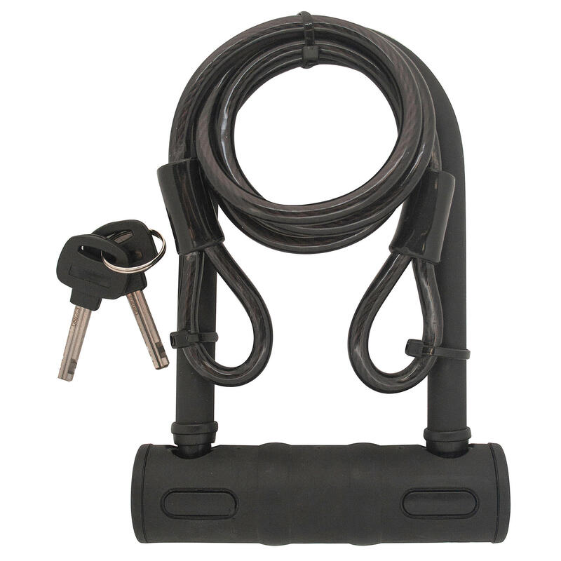Cadeado U com chaves 145 x 80 mm + cabo 100 cm Ø 8 mm