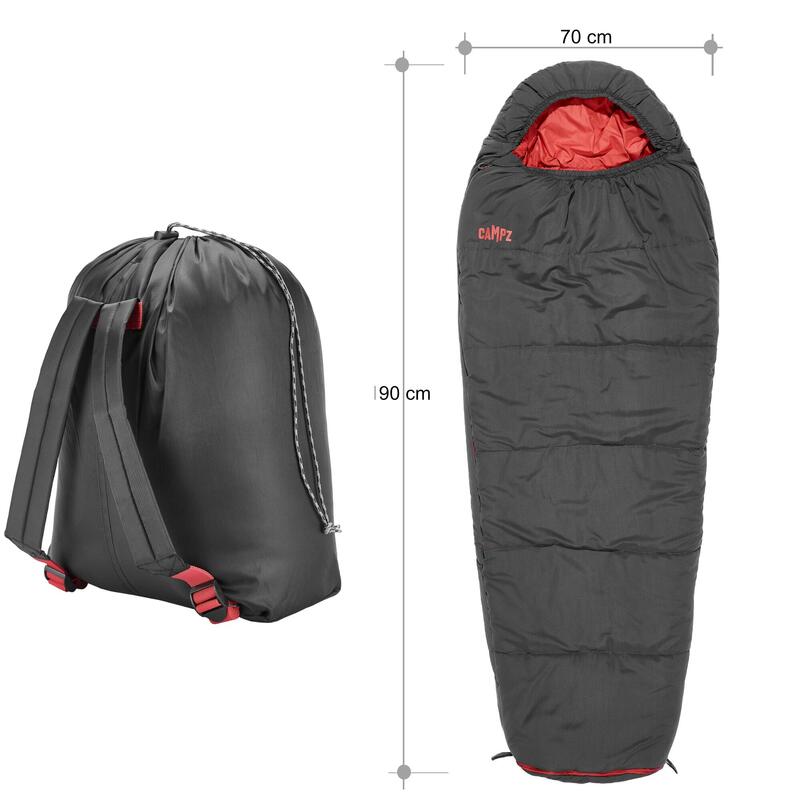 Mumienschlafsack Red Verstellbar 190 cm bis 160 cm  1,2 kg Kinder Schlafsack