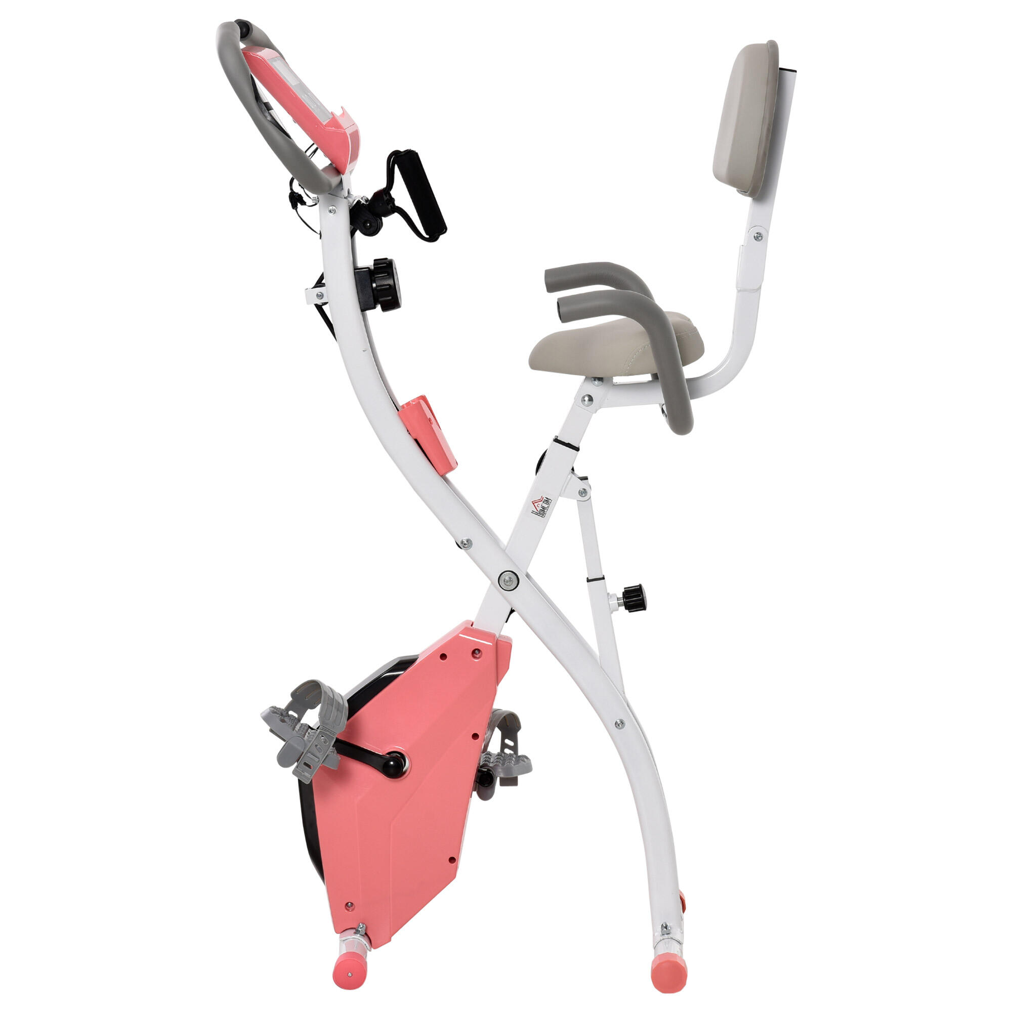 Bicicleta Estática 51x97x115cm Rosa e Branco HOMCOM 4/7