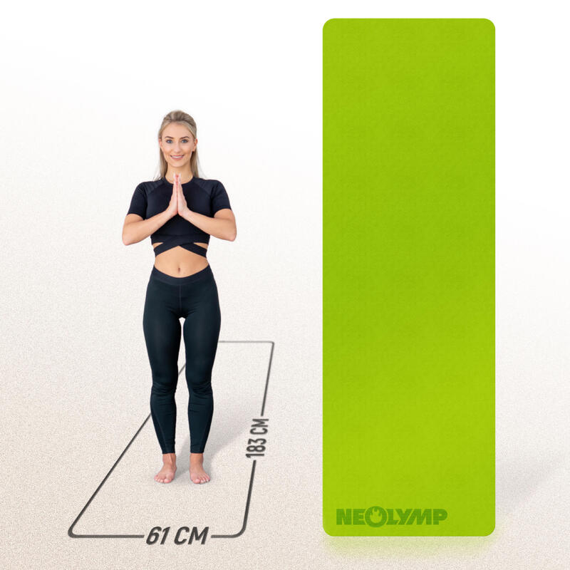 Yogamatte in der Farbe lime - Sportmatte, Fitnessmatte, Pilatesmatte
