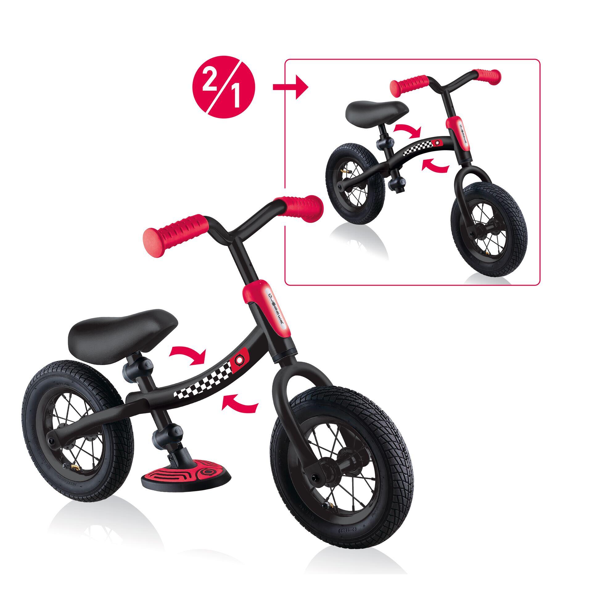 Globber Go Bike Air - Black Red 1/7