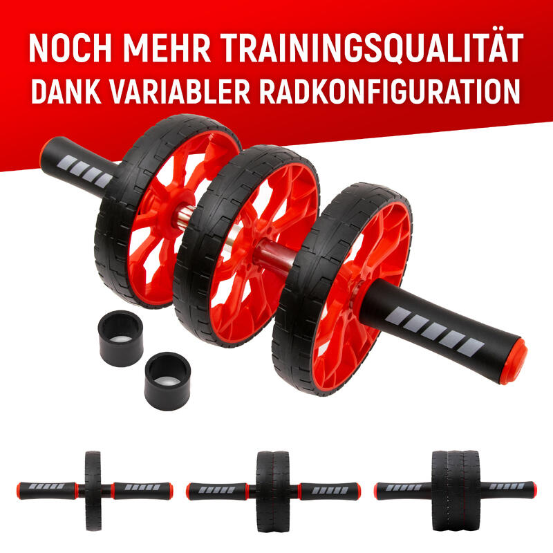 Bauchroller – 3 Stufen Bauchtrainer, Fitnesstrainer mit Kniepad