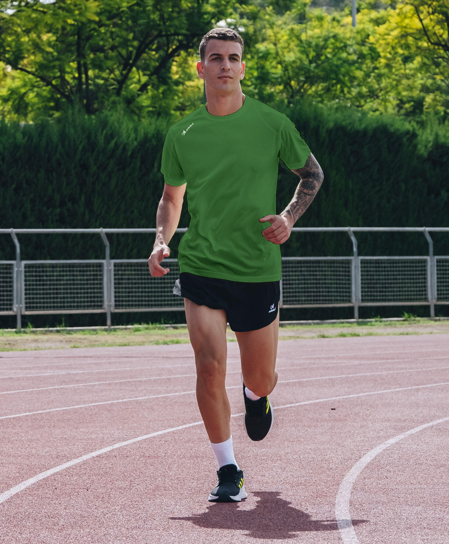 Camiseta Running Manga Corta Hombre Asioka Río Verde Transpirable 4/7