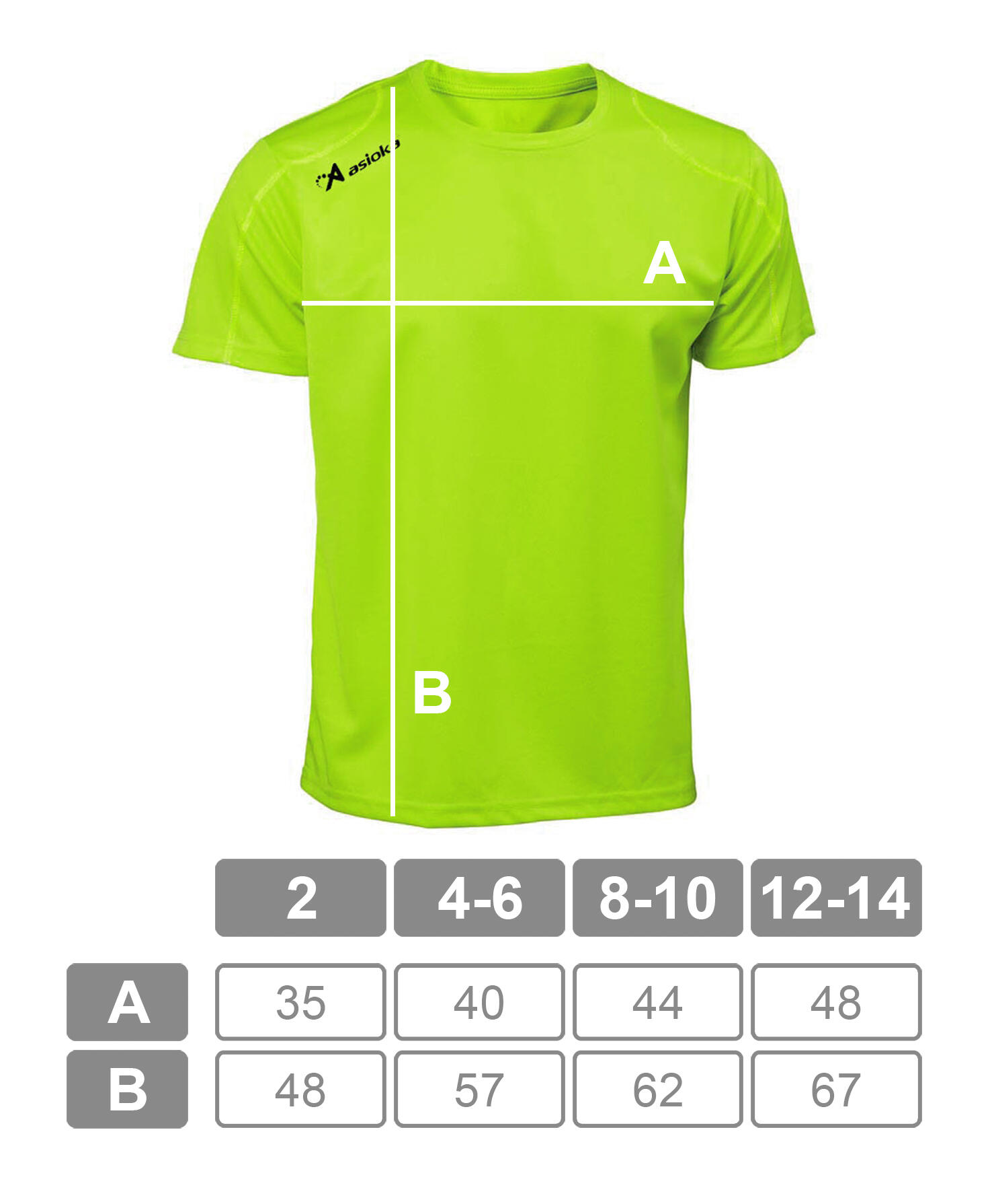 Camiseta Running Manga Corta para Niños Asioka Verde Flúor Transpirable 5/7