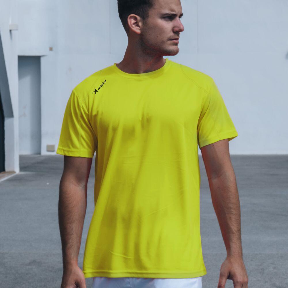 T-shirt Running Asioka Homme Jaune Fluo Respirant 3/7