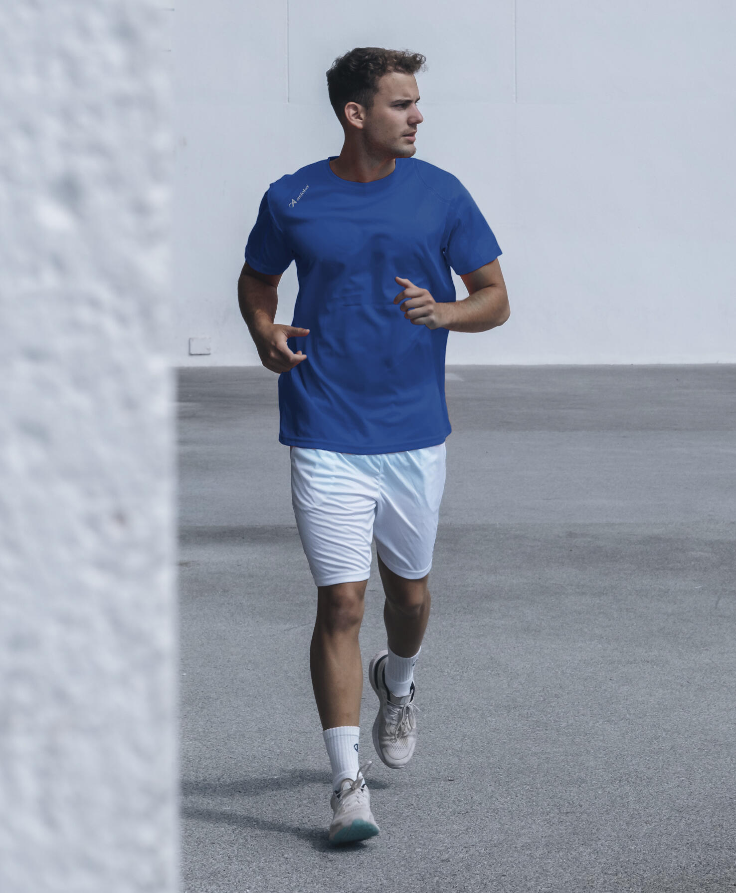 Camiseta Running Manga Corta Hombre Asioka Río Azul Royal Transpirable 4/7