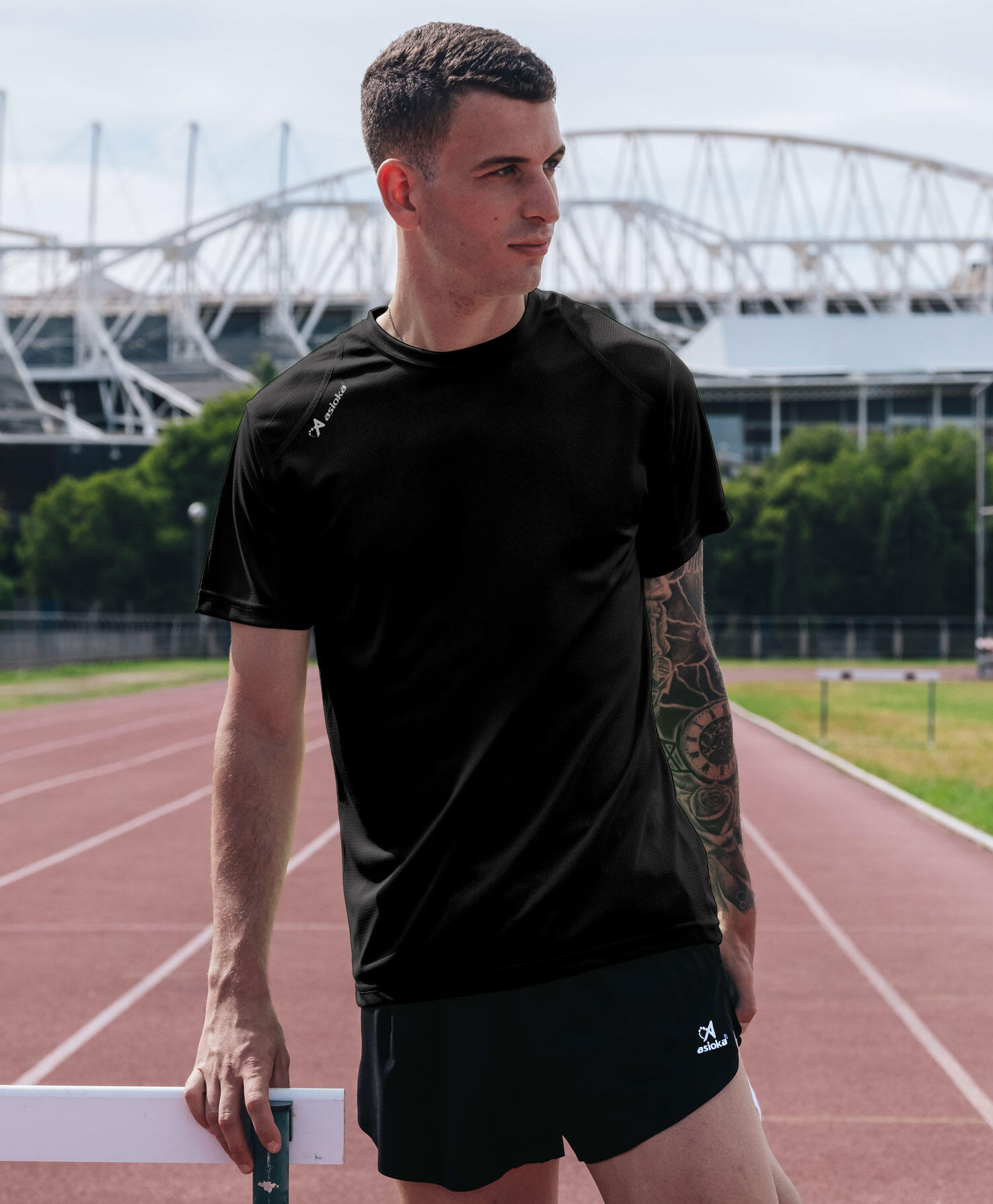 Camiseta Running Manga Corta para Niños Asioka Río Negro Transpirable 4/7