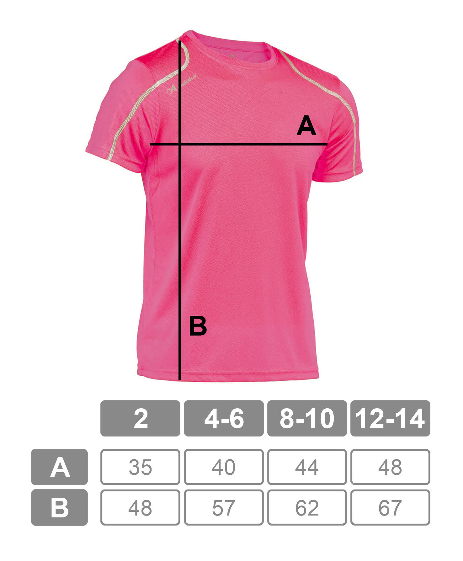 Camiseta Running Manga Corta para Niños Asioka Fucsia Transpirable 4/6
