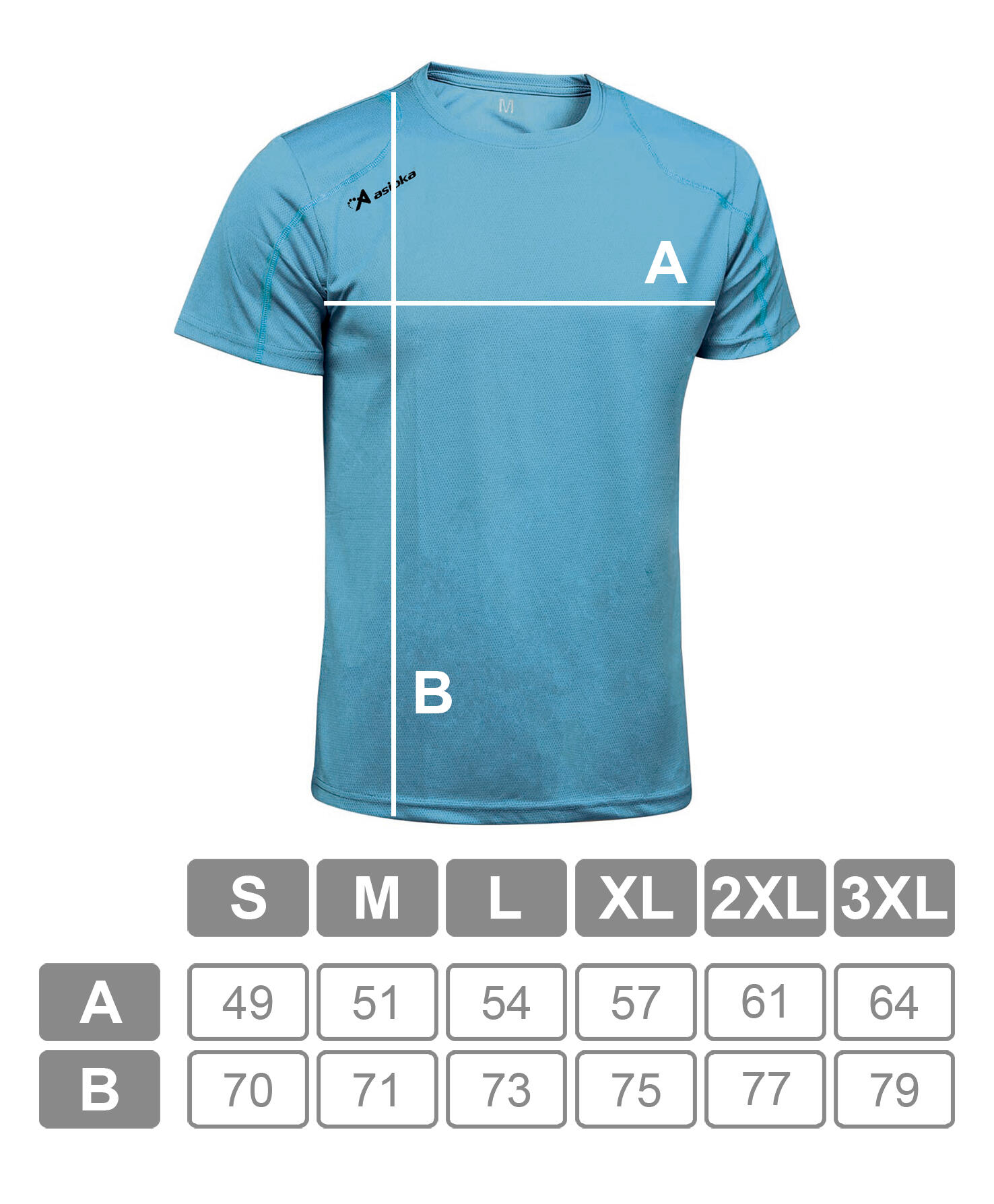 Camiseta Running Manga Corta Hombre Asioka Río Azul Celeste Transpirable 5/7