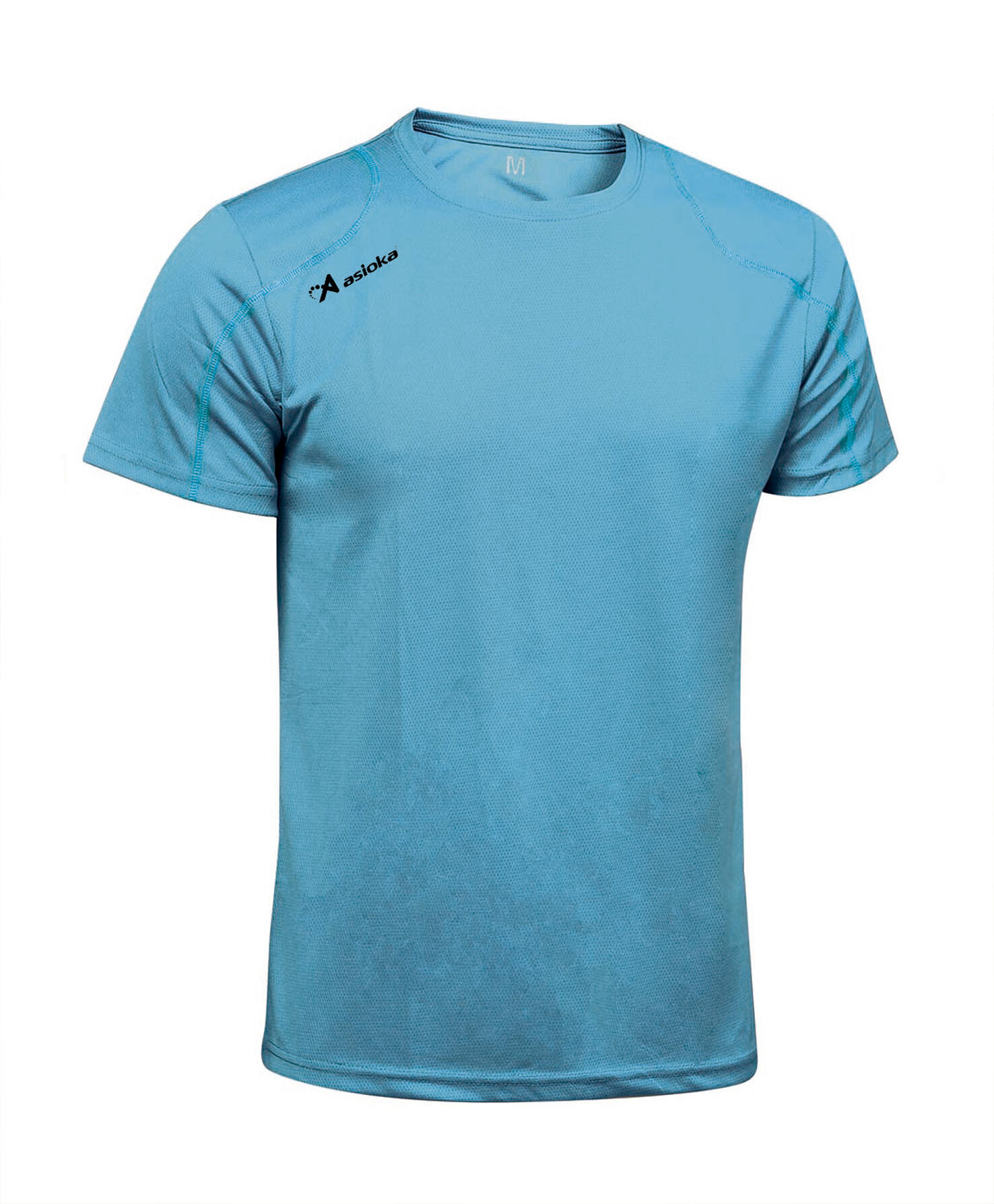 ASIOKA Camiseta Running Manga Corta para Niños Asioka Azul Celeste Transpirable