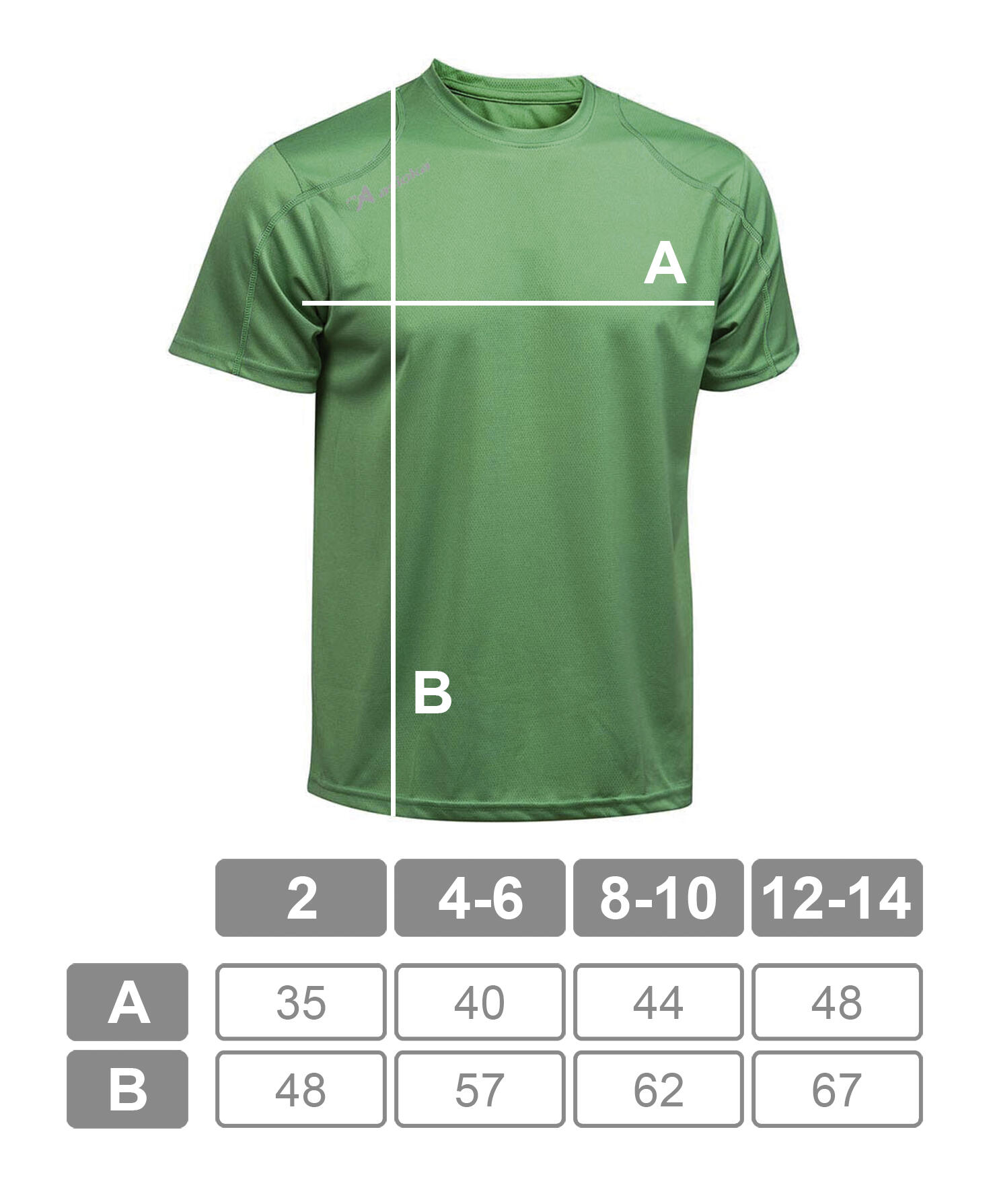 Camiseta Running Manga Corta para Niños Asioka Verde Transpirable 5/7