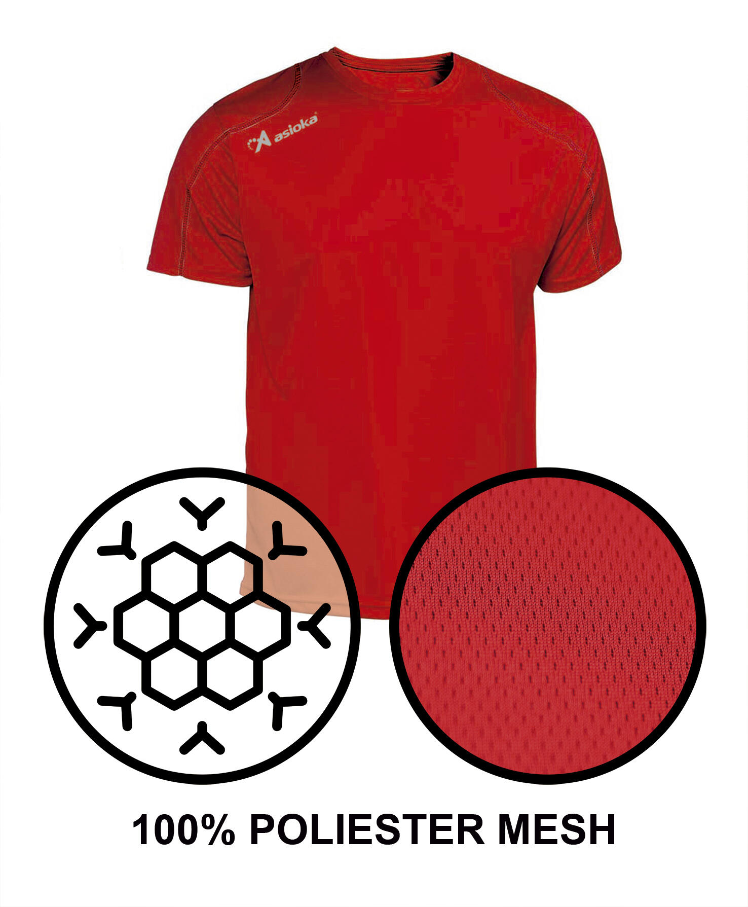 Camiseta Running Manga Corta Hombre Asioka Río Roja Transpirable 6/7