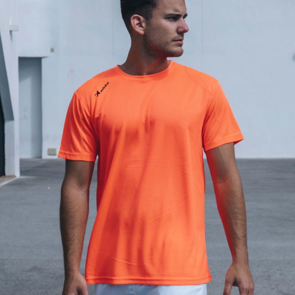 Camiseta Running Manga Corta Hombre Asioka Río Naranja Transpirable 3/7