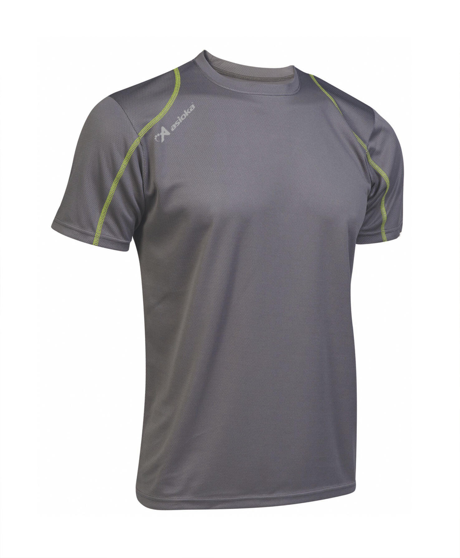 ASIOKA Camiseta Running Manga Corta Hombre Asioka Río Gris Transpirable