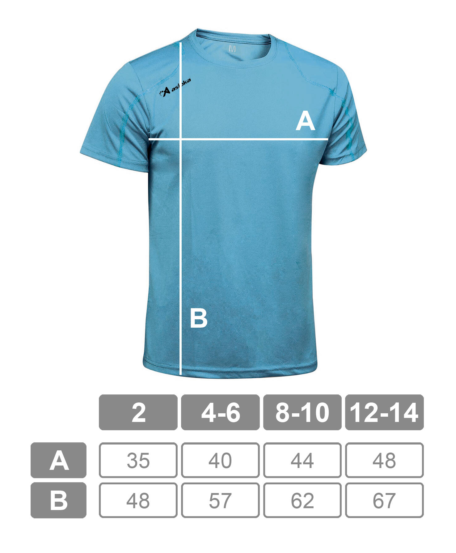 Camiseta Running Manga Corta para Niños Asioka Azul Celeste Transpirable 5/7
