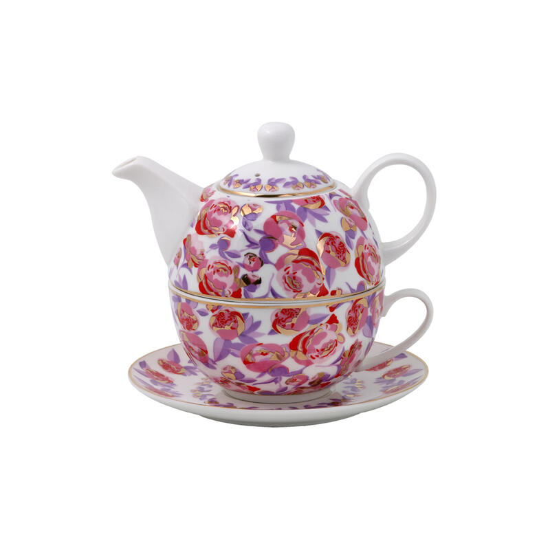 Tea Shop Tea for One Peony Tetera de porcelana con Tapa e Infusor Acero Inox