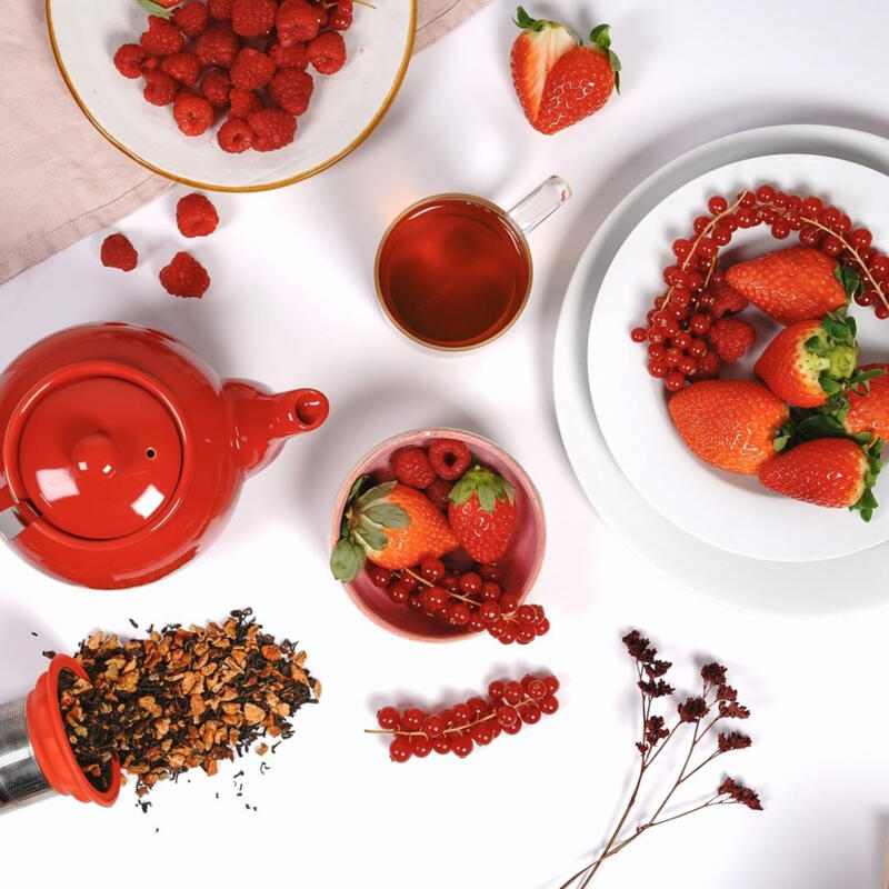 Tea Shop Té rojo (Pu Erh) Strawberry Cream 1000g con Manzana y Fresa