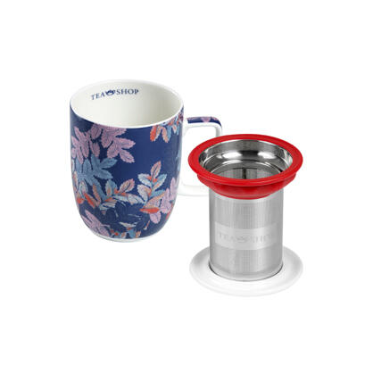 Tea Shop Taza de Té con filtro y tapa Mug Harmony Haruna Taza de porcelana
