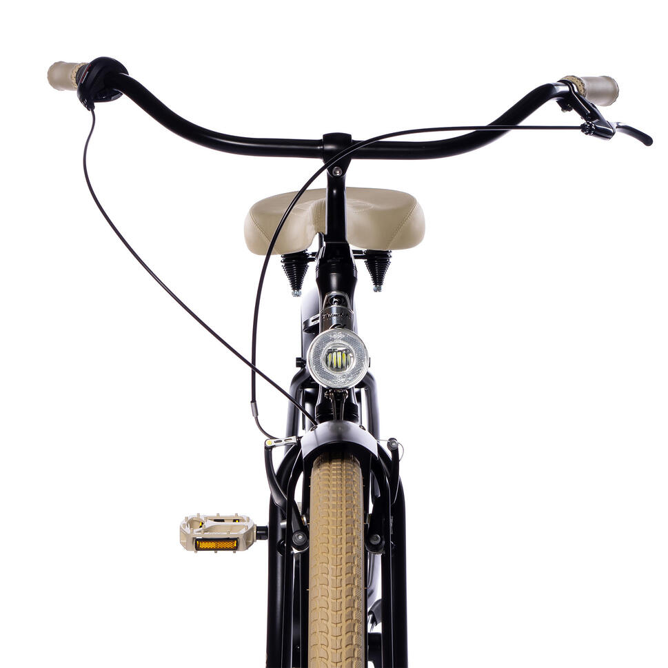 Rower miejski damski Plumbike La Donna Night Cream 7B z hamulcem v-brake