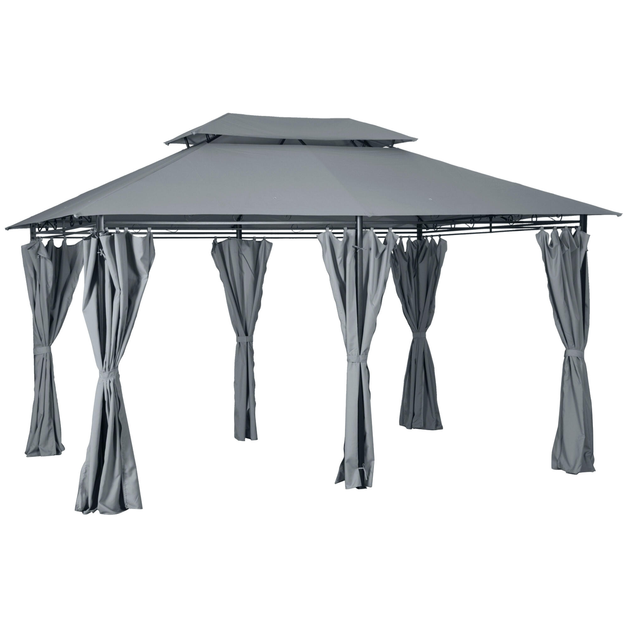 Pégola exterior 3x4 m cinzenta outsunny