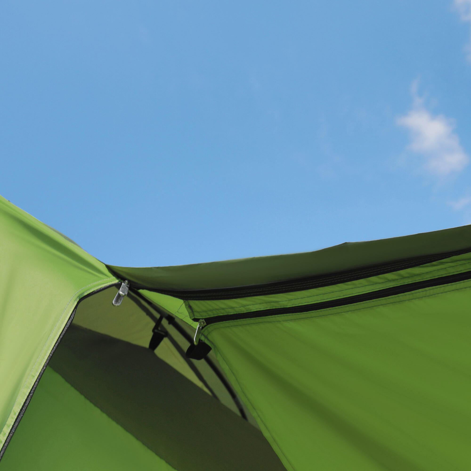 Tienda de Campaña Familiar Outsunny 405x305x225 cm Verde Oscuro y Verde Claro 5/7