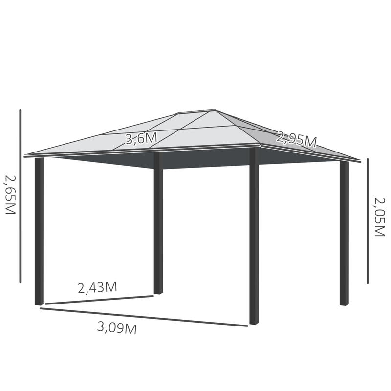 Carpa eventos deportivos crema 300x360x265 cm