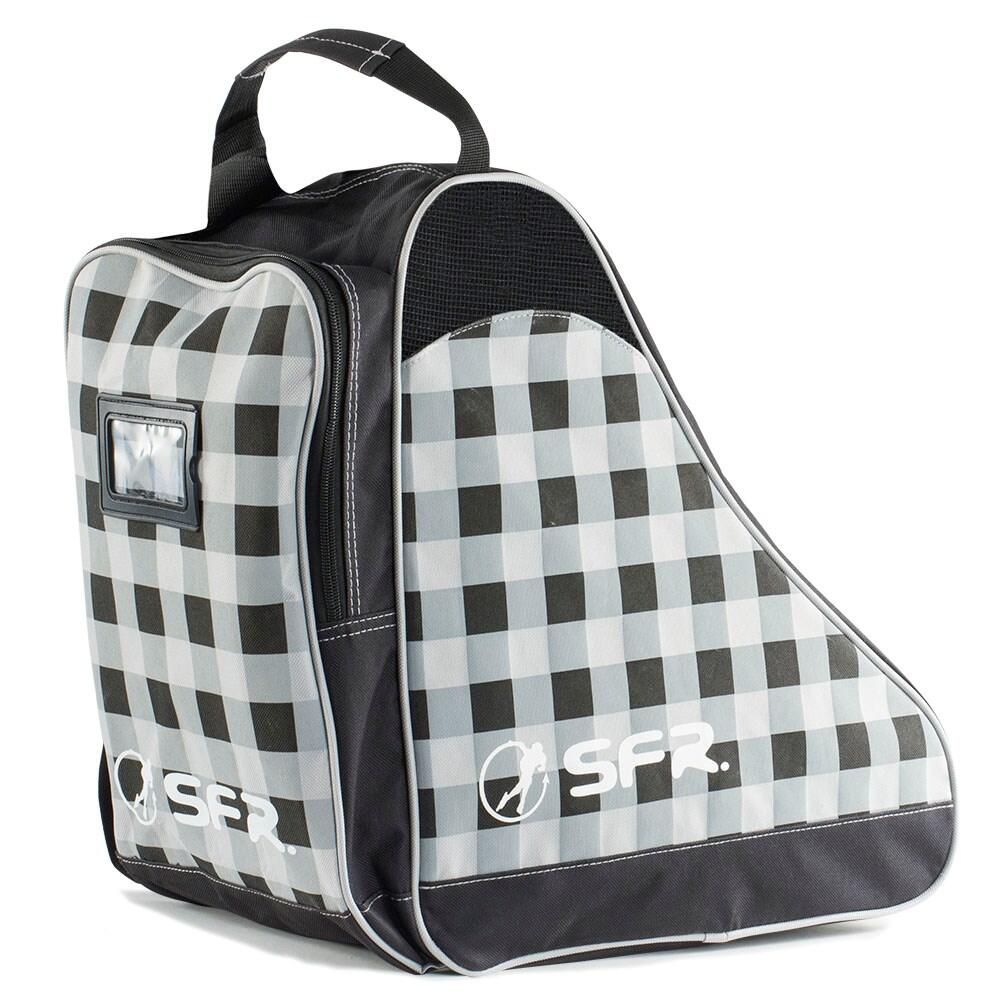 Designer Ice Roller Skate Carry Bag Black Chequered Sfr Decathlon