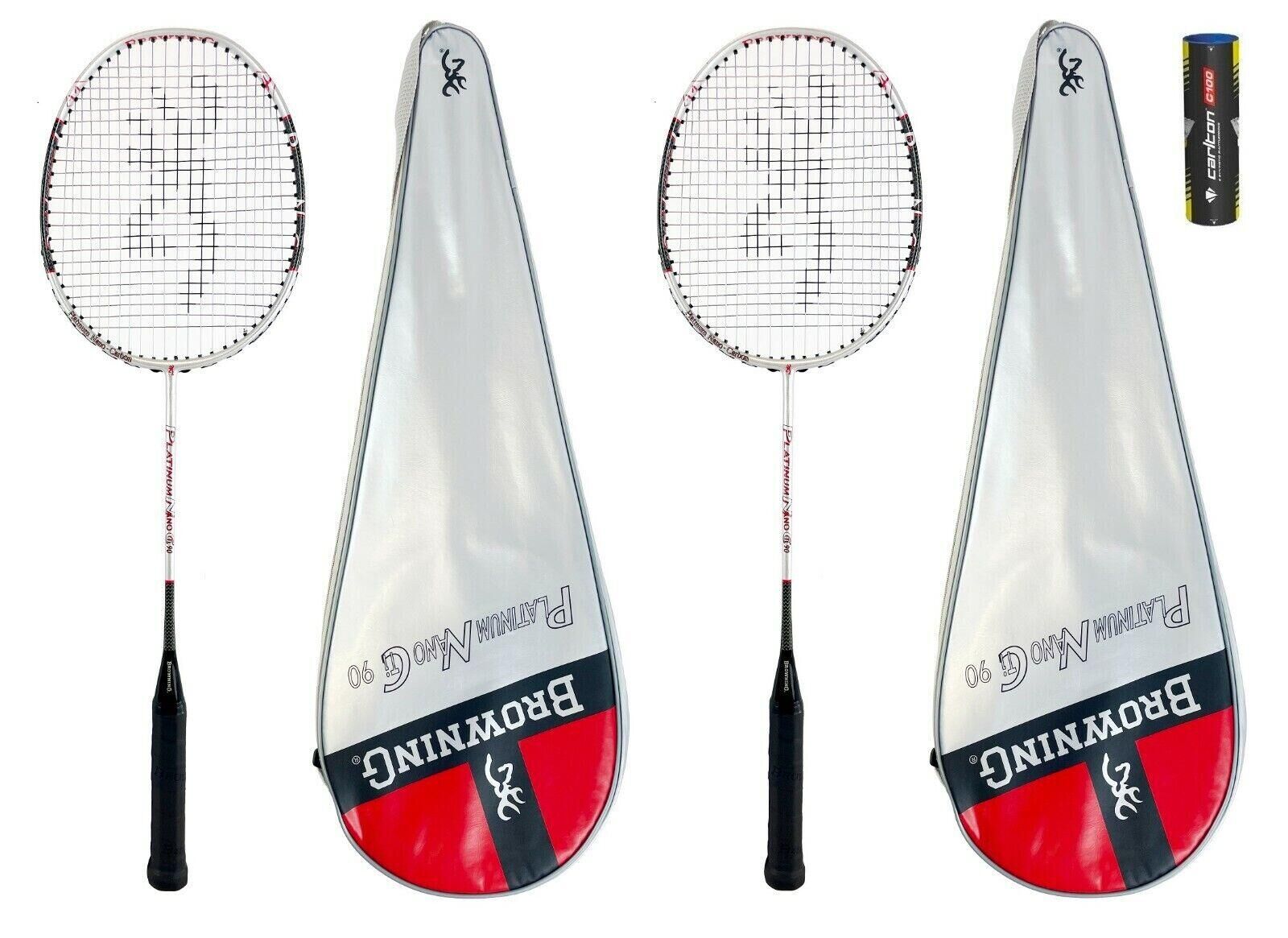 BROWNING Browning Platinum Nano 90 Badminton Racket Twin Set, Covers & Shuttles