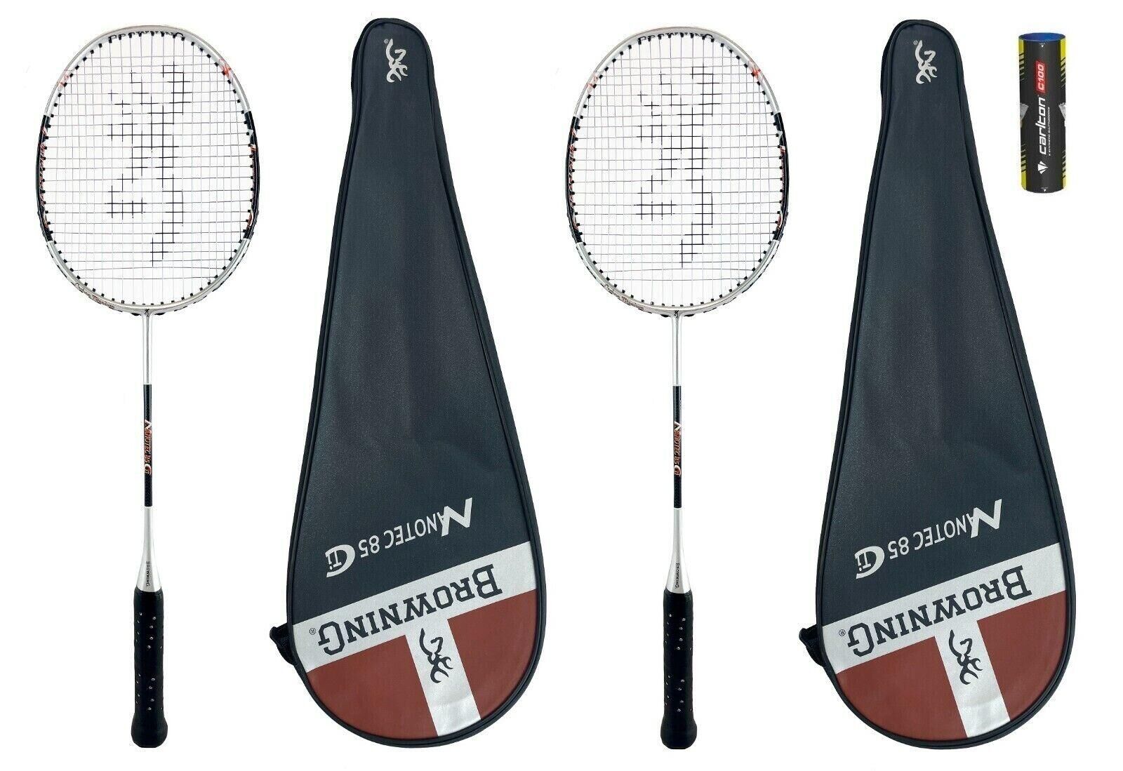 BROWNING Browning Nanotec CTi 85 Badminton Rackets Twin Set, Covers & Shuttles
