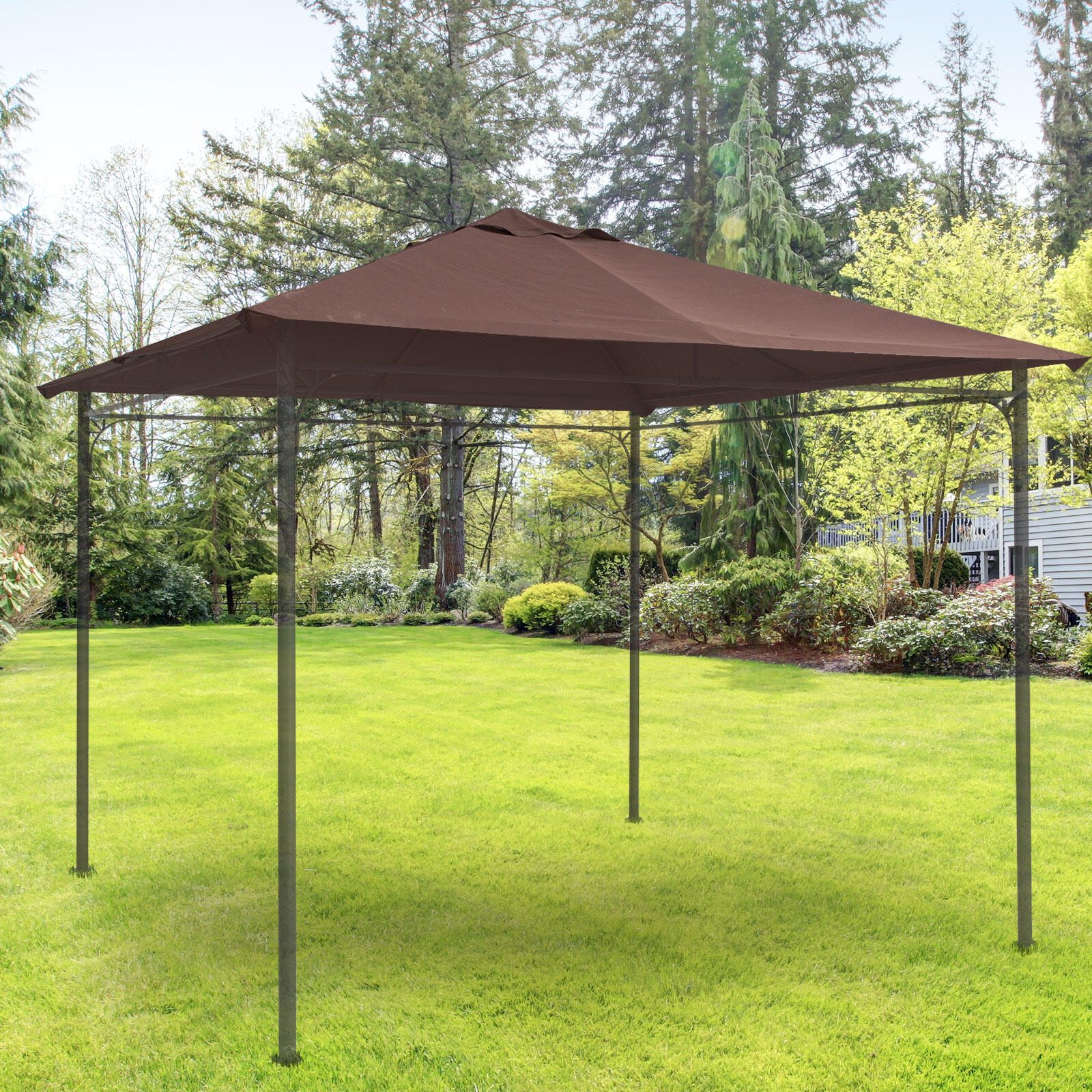 Toldo de campismo -  300x300 cm Café Outsunny 4/7