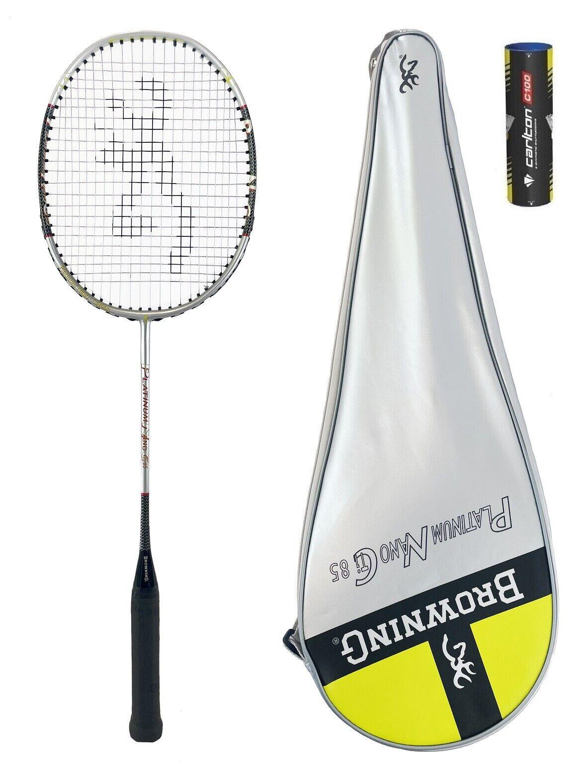 Browning Platinum Nano 85 Badminton Racket, Cover & Shuttles 1/2