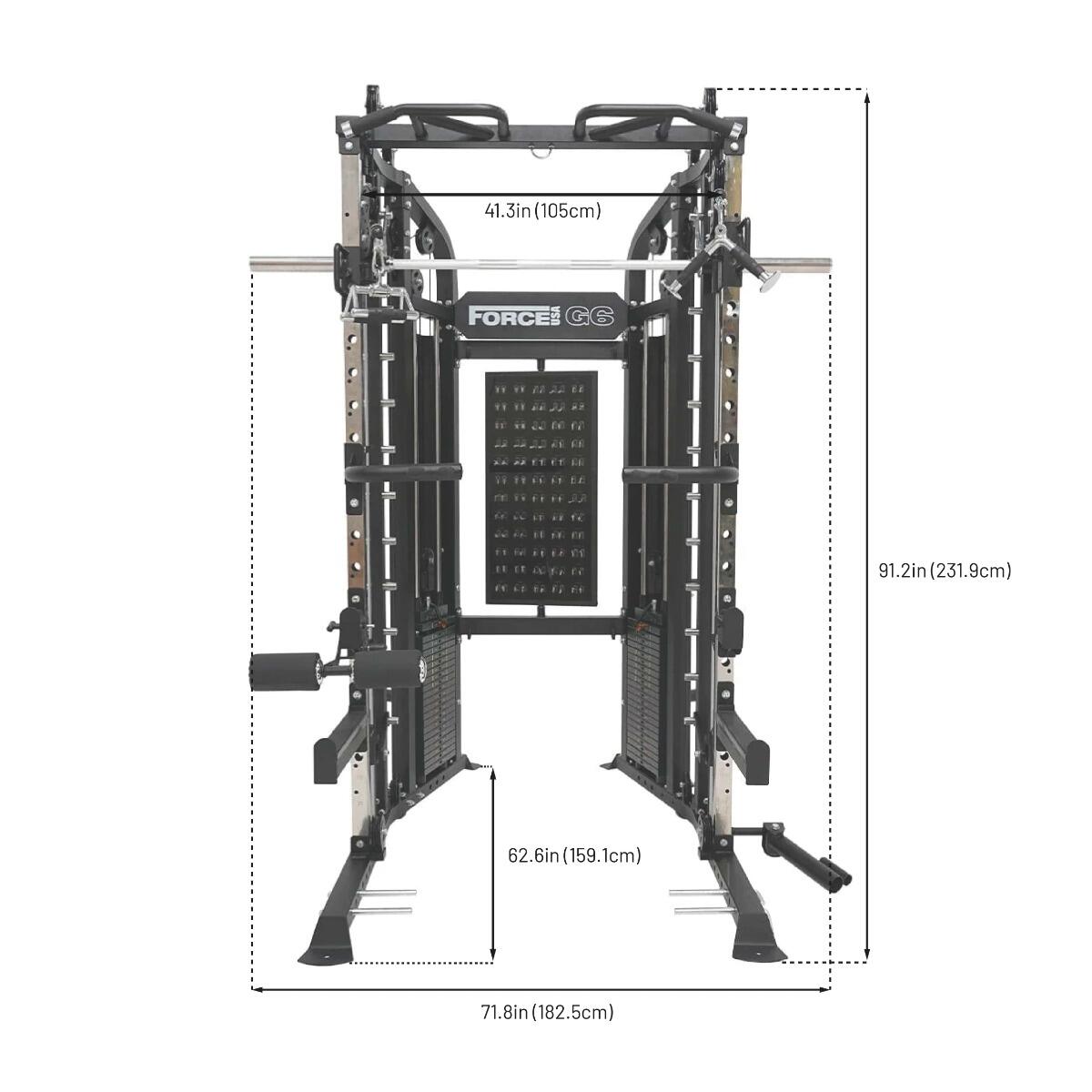 G6™ All-In-One Trainer - Rack, Máquina Smith, Multipower + Doble Polea 4/5