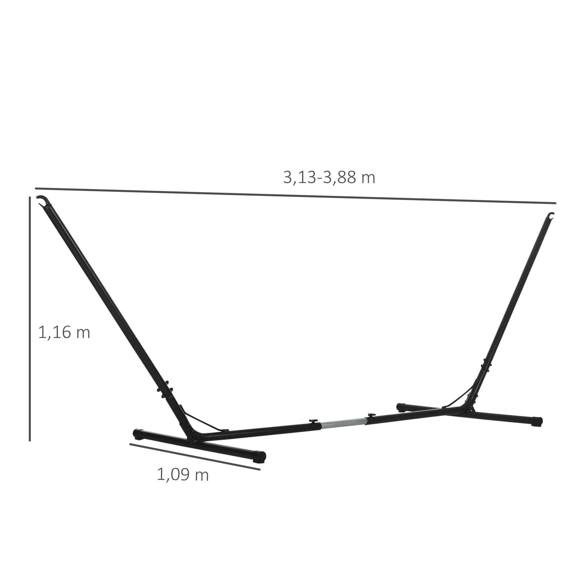 Suporte de rede 313-388x109x116 cm Preta Outsunny 3/7