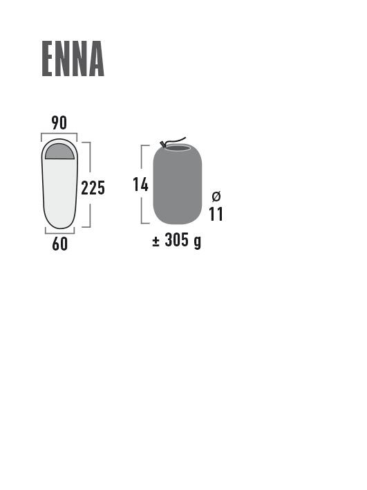 High Peak Enna, slaapzakinlaat, mummieslaapzak 3/4