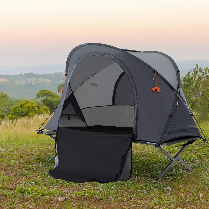 Cama de Camping Outsunny 200x86x147 cm Gris